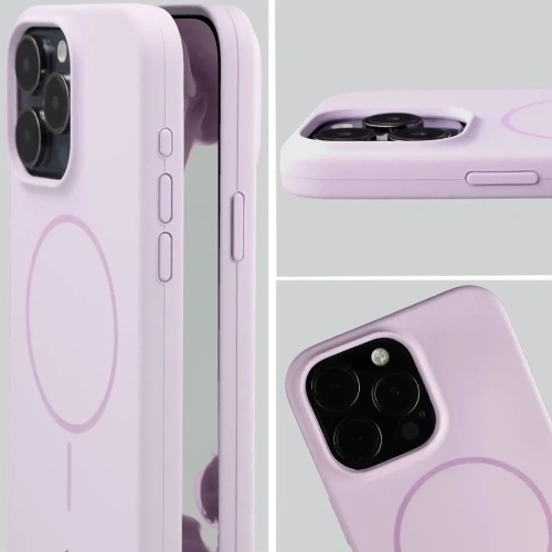 Silikonowe etui z pierścieniem magnetycznym Bizon Soft Case Magnetic do Apple iPhone 15 Pro Max jasnofioletowe