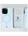 Silikonowe etui z pierścieniem magnetycznym Bizon Soft Case Magnetic do Apple iPhone 15 Pro błękitne
