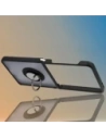 Etui z uchwytem na palec Bizon Case Hybrid Ring do Samsung Galaxy Z Flip7 przydymione z czarną ramką