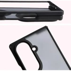 Etui z uchwytem na palec Bizon Case Hybrid Ring do Samsung Galaxy Z Fold7 przydymione z czarną ramką