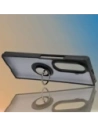 Etui z uchwytem na palec Bizon Case Hybrid Ring do Samsung Galaxy Z Fold7 przydymione z czarną ramką