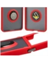 Etui z uchwytem na palec Bizon Case Hybrid Ring do Samsung Galaxy Z Flip7 przydymione z czerwoną ramką