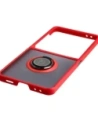 Etui z uchwytem na palec Bizon Case Hybrid Ring do Samsung Galaxy Z Flip7 przydymione z czerwoną ramką