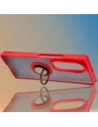 Etui z uchwytem na palec Bizon Case Hybrid Ring do Samsung Galaxy Z Fold7 przydymione z czerwoną ramką