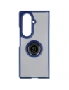 Etui z uchwytem na palec Bizon Case Hybrid Ring do Samsung Galaxy Z Fold7 przydymione z ciemnoniebieską ramką