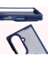 Etui z uchwytem na palec Bizon Case Hybrid Ring do Samsung Galaxy Z Fold7 przydymione z ciemnoniebieską ramką
