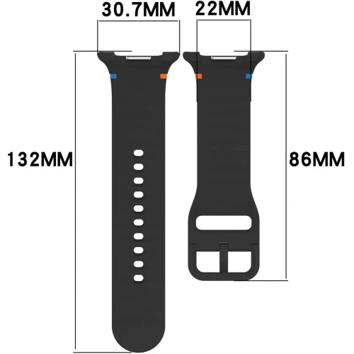 Silikonowy pasek Bizon Strap Watch Silicone G do Samsung Galaxy Watch 8 / 8 Classic czarny