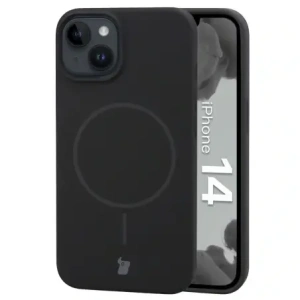 Silikonowe etui z pierścieniem magnetycznym Bizon Soft Case Magnetic do Apple iPhone 14 czarne