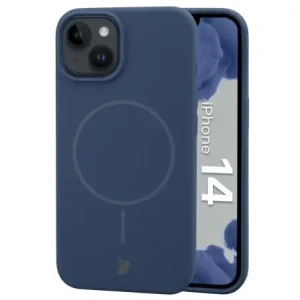 Silikonowe etui z pierścieniem magnetycznym Bizon Soft Case Magnetic do Apple iPhone 14 granatowe