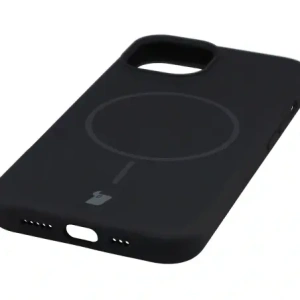 Silikonowe etui z pierścieniem magnetycznym Bizon Soft Case Magnetic do Apple iPhone 14 czarne