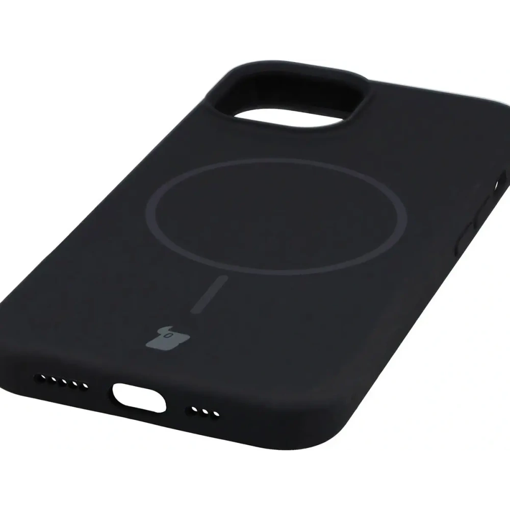 Silikonowe etui z pierścieniem magnetycznym Bizon Soft Case Magnetic do Apple iPhone 14 czarne