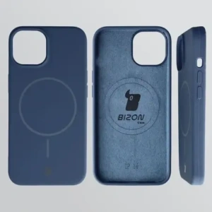 Silikonowe etui z pierścieniem magnetycznym Bizon Soft Case Magnetic do Apple iPhone 14 granatowe
