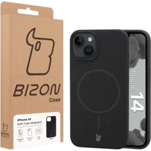 Silikonowe etui z pierścieniem magnetycznym Bizon Soft Case Magnetic do Apple iPhone 14 czarne