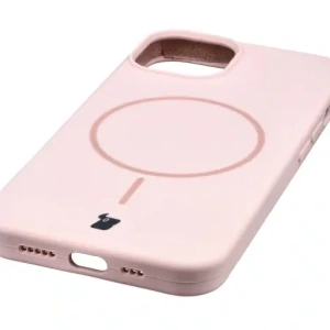 Silikonowe etui z pierścieniem magnetycznym Bizon Soft Case Magnetic do Apple iPhone 14 jasnoróżowe