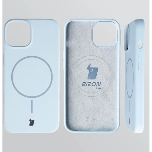 Silikonowe etui z pierścieniem magnetycznym Bizon Soft Case Magnetic do Apple iPhone 14 błękitne