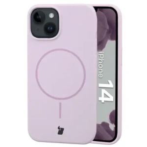 Silikonowe etui z pierścieniem magnetycznym Bizon Soft Case Magnetic do Apple iPhone 14 jasnofioletowe