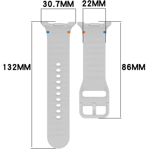 Silikonowy pasek Bizon Strap Watch Silicone G do Samsung Galaxy Watch 8 / 8 Classic jasnoszary