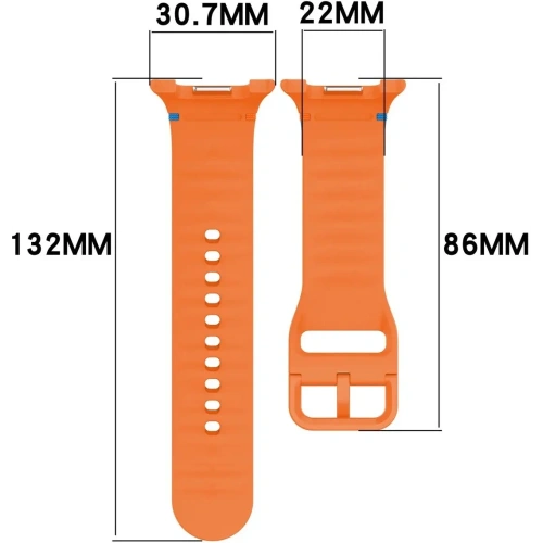 Silikonowy pasek Bizon Strap Watch Silicone G do Samsung Galaxy Watch 8 / 8 Classic pomarańczowy