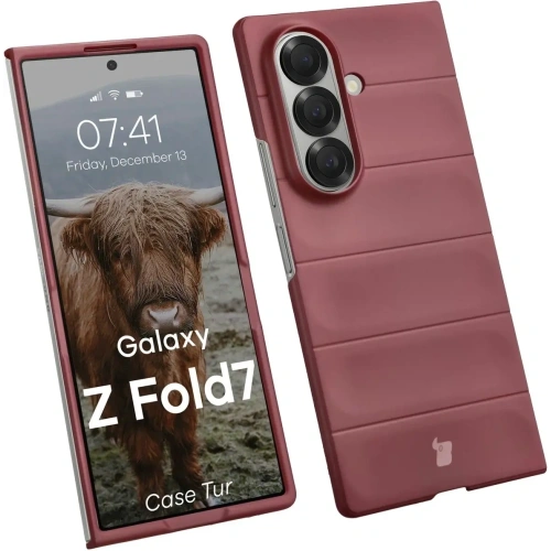 Pancerne etui Bizon Case Tur do Samsung Galaxy Z Fold7 burgundowe
