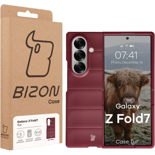 Pancerne etui Bizon Case Tur do Samsung Galaxy Z Fold7 burgundowe