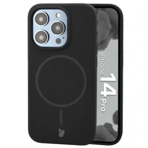 Silikonowe etui z pierścieniem magnetycznym Bizon Soft Case Magnetic do Apple iPhone 14 Pro czarne
