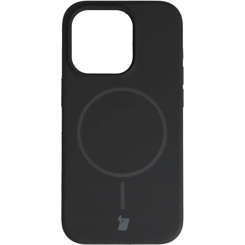 Silikonowe etui z pierścieniem magnetycznym Bizon Soft Case Magnetic do Apple iPhone 14 Pro czarne