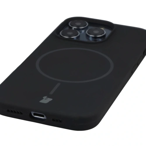 Silikonowe etui z pierścieniem magnetycznym Bizon Soft Case Magnetic do Apple iPhone 14 Pro czarne