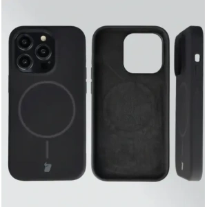 Silikonowe etui z pierścieniem magnetycznym Bizon Soft Case Magnetic do Apple iPhone 14 Pro czarne