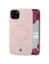 Silikonowe etui z pierścieniem magnetycznym Bizon Soft Case Magnetic do Apple iPhone 15 Plus jasnoróżowe