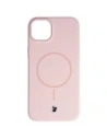 Silikonowe etui z pierścieniem magnetycznym Bizon Soft Case Magnetic do Apple iPhone 15 Plus jasnoróżowe