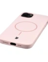 Silikonowe etui z pierścieniem magnetycznym Bizon Soft Case Magnetic do Apple iPhone 15 Plus jasnoróżowe