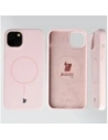 Silikonowe etui z pierścieniem magnetycznym Bizon Soft Case Magnetic do Apple iPhone 15 Plus jasnoróżowe