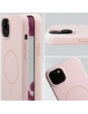 Silikonowe etui z pierścieniem magnetycznym Bizon Soft Case Magnetic do Apple iPhone 15 Plus jasnoróżowe