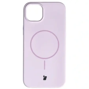 Silikonowe etui z pierścieniem magnetycznym Bizon Soft Case Magnetic do Apple iPhone 15 Plus jasnofioletowe