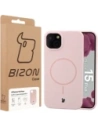 Silikonowe etui z pierścieniem magnetycznym Bizon Soft Case Magnetic do Apple iPhone 15 Plus jasnoróżowe