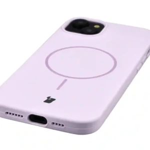 Silikonowe etui z pierścieniem magnetycznym Bizon Soft Case Magnetic do Apple iPhone 15 Plus jasnofioletowe