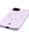 Silikonowe etui z pierścieniem magnetycznym Bizon Soft Case Magnetic do Apple iPhone 15 Plus jasnofioletowe