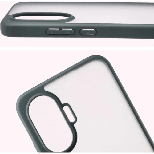 Etui Bizon Case Angelo do Xiaomi POCO F7 półprzezroczyste z szarą ramką