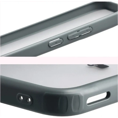 Etui Bizon Case Angelo do Xiaomi POCO F7 półprzezroczyste z szarą ramką