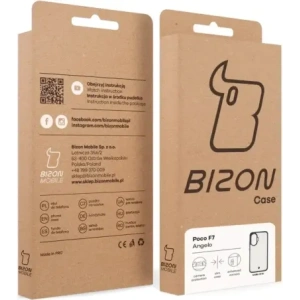 Etui Bizon Case Angelo do Xiaomi POCO F7 półprzezroczyste z szarą ramką