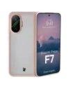 Etui Bizon Case Angelo do Xiaomi POCO F7 półprzezroczyste z różową ramką