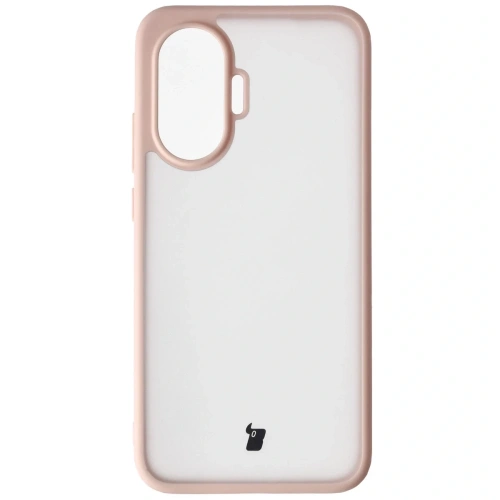 Etui Bizon Case Angelo do Xiaomi POCO F7 półprzezroczyste z różową ramką