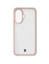 Etui Bizon Case Angelo do Xiaomi POCO F7 półprzezroczyste z różową ramką