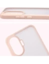 Etui Bizon Case Angelo do Xiaomi POCO F7 półprzezroczyste z różową ramką