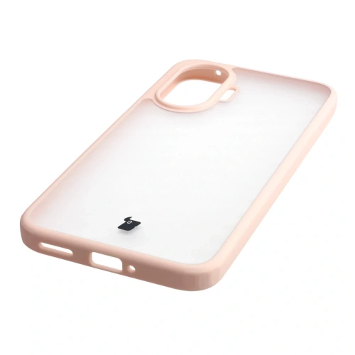 Etui Bizon Case Angelo do Xiaomi POCO F7 półprzezroczyste z różową ramką