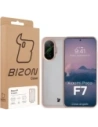 Etui Bizon Case Angelo do Xiaomi POCO F7 półprzezroczyste z różową ramką
