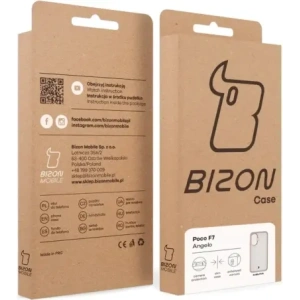 Etui Bizon Case Angelo do Xiaomi POCO F7 półprzezroczyste z różową ramką