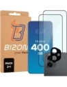 2x szkło na ekran + 1x szkło na aparat Bizon Edge 2 Pack do Honor 400
