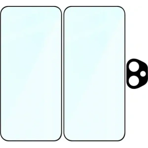 2x szkło na ekran + 1x szkło na aparat Bizon Edge 2 Pack do Honor 400
