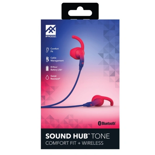 Bezprzewodowe słuchawki douszne iFrogz Earbuds Hub Tone (granatowo-czerwone)